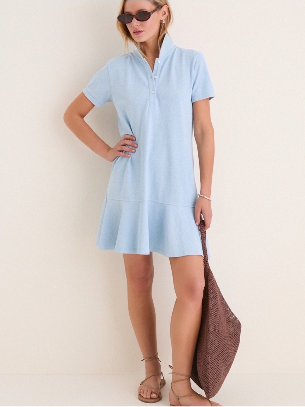 Tuckernuck Light Blue Pique May Polo Dress